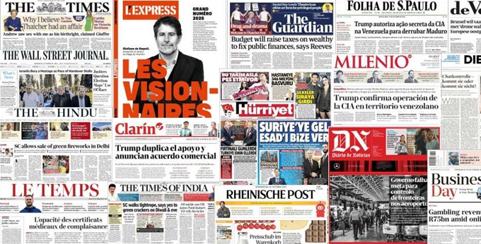 Unes de presse du 16 octobre 2025