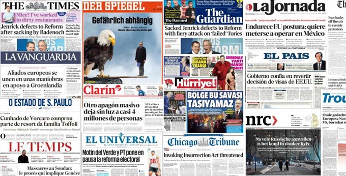 Unes de presse du 16 janvier 2026